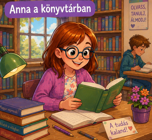 Anna a könyvtárban